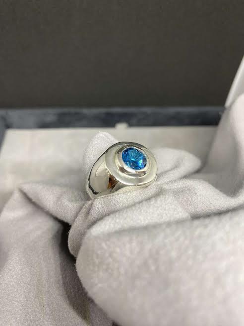 Silver and Topaz Signet Ring