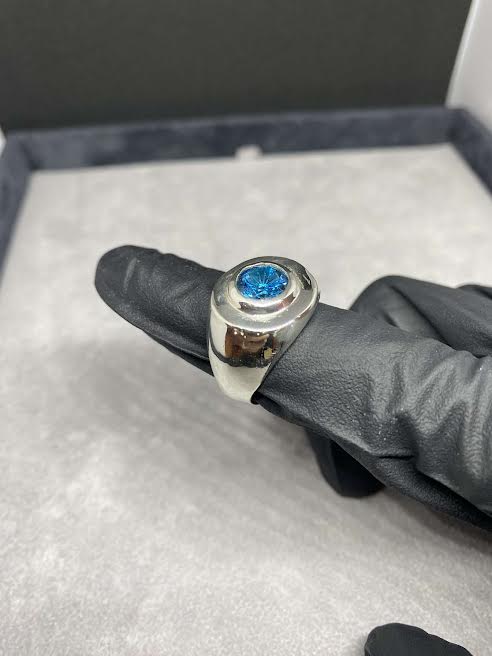 Silver and Topaz Signet Ring